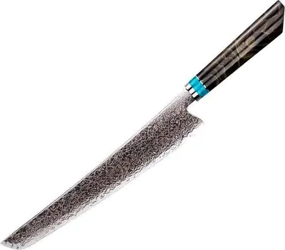 Produktbild von Damast Küchenmesser Zetsu Slicer - Präzises Schneiden in Braun und Blau KP37412