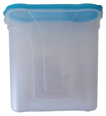 Produktbild von Streu- Schüttdose Sieb Zucker Mehl mittel transparent 2,4 Liter 22x8x21,5cm Deckel blau