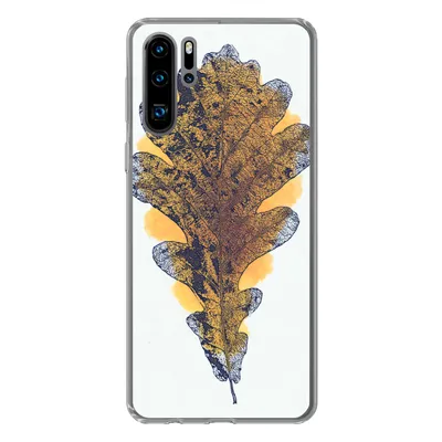 Produktbild von MuchoWow® Handyhülle Schutzhülle Hülle für Huawei P30 Pro Aquarell - Orange - Eichenblatt Silikon Softcase Handy Hülle - Schutzdeckel
