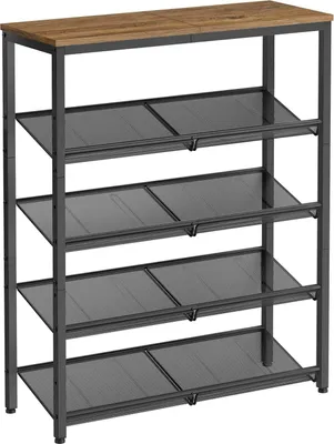 Produktbild von Songmics Schuhregal 5 Ebenen Verstellbar Platzsparend Honigbraun