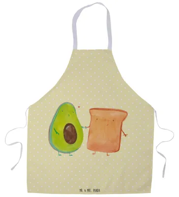 Produktbild von Mr. & Mrs. Panda Schürze Avocado Toast - Gelb Pastell - Geschenk, Grillschürze, Küchenzubehör, Gastro-Schürze, Freundin, Hochzeitsgeschenk, Hochzeit, Toastbrot