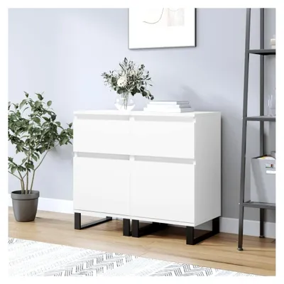 Produktbild von Sideboards, 2 Stück, weiß, 40 x 35 x 70 cm, Holzwerkstoff