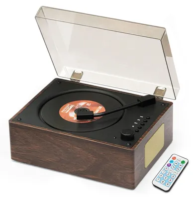 Zdjęcie produktu dla Przenośny odtwarzacz CD w stylu retro z Bluetooth i wbudowaną baterią