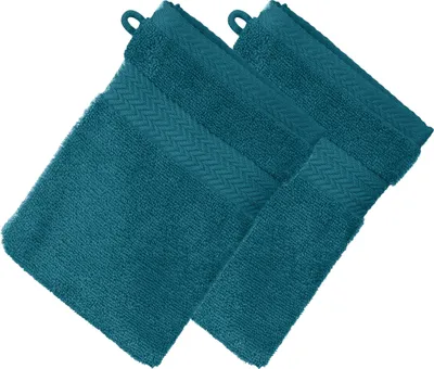 Produktbild von Erwin Müller Waschhandschuh Friedrichshafen" 2er-Pack petrol 15x21 cm"