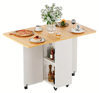 Productafbeelding van Uitklaptafel - Klaptafel - Vouwtafel - Inklapbare Tafel - Eettafel - Ruimtebesparend Design