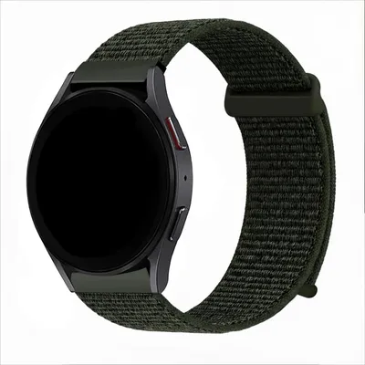 Produktbild von Smartwatch Armband für Samsung Galaxy Watch5 40mm Nylon Textil Band Ersatzband Wechselband Klettverschluss flexibel atmungsaktiv Grün Oliv