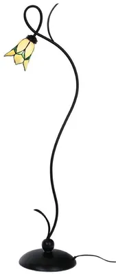 Produktbild von Casa Padrino Art Deco Tiffany Stehleuchte Schwarz / Gelb / Grün H. 161 cm - Tiffany Leuchten