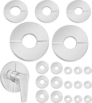 Immagine prodotto di Coperture per tubi, set da 15 pezzi, autoadesive, acciaio inossidabile