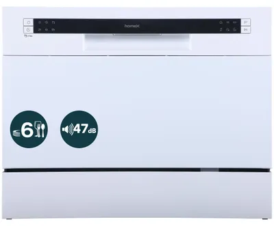 Produktbild von homeX GST6AD-W Tischgeschirrspüler, Mini Geschirrspüler - 6 Programme, Spülmaschine klein für 6 Maßgedecke, AquaStop