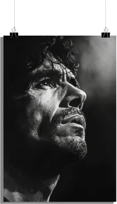 Produktbild von Diego Maradona Poster - Fußball Poster - Legenden Poster - Schwarz-Weiß Poster - 51x71cm - Perfekt zum Einrahmen