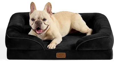 Produktbild von Orthopädisches Hundebett 71x58 cm mit Kistenschaum, waschbar, rutschfest, schwarz