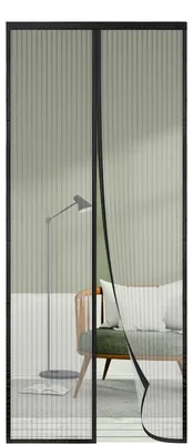 Produktbild von Fliegengitter für Balkontür 130x160 cm, Schwarz, Magnetisch, Ohne Bohren