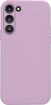 A close-up shot of the back of a purple smartphone case.