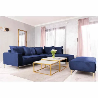 Obrázek produktu pro FurMeb24 ECKSOFA TIVOLI s funkcí spaní a lůžkem 270 x 220 cm MODRÁ - pravá strana