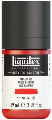 Produktbild von Liquitex 2059415 Professional Acryl Gouache - Primärrot, 59ml Flasche, matt - Acrylfarbe mit Gouache Eigenschaften, Hochdeckend, Wasserfest & Lichtecht – Acrylic Gouach - 59ml