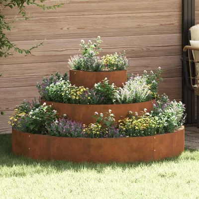 Produktbild von Möbel Gartenblumentopf Braun 120 x 120 x 20 cm Cortenstahl - Beete 873661