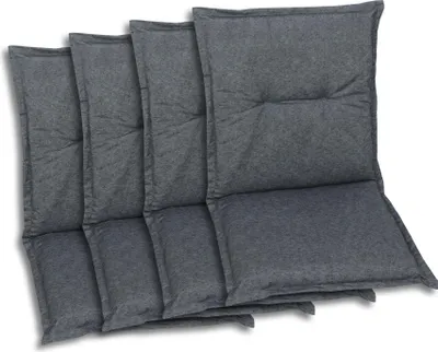Produktbild von GO-DE Textil, Sesselauflage Niederlehner, 4er-Set, Farbe: anthrazit, Maße ca.: 100 cm x 50 cm x 6 cm