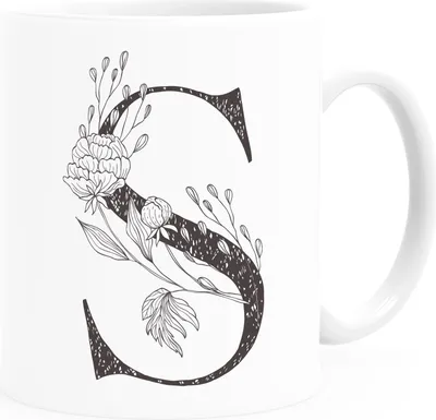 Produktbild von Kaffeetasse Monogramm Initiale Geschenk-Motiv Tasse personalisierte Namenstasse personalisierte Geschenke SpecialMe® S weiß Keramik-Tasse