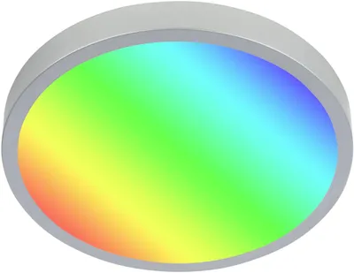 Imagen del producto de Lámpara empotrada LED Di-Ka Runa RGBW, color plateado, diámetro 38 cm