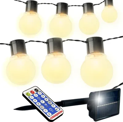 Produktbild von Solar Girlande, Garten Lichterkette 7M 20 LED IP44 Glühbirne Kette für Balkon Solarlichterkette Garten Außenlichterkette 8 Beleuchtungsmodi BLIXTAR