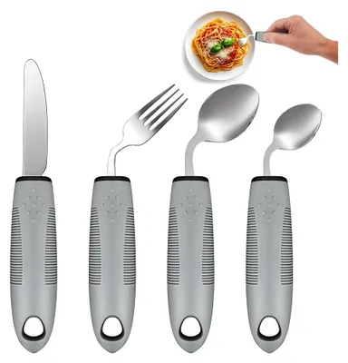 Produktbild von Besteckset für Parkinson, 4-teiliges Set mit Löffel, Messer und Gabel
