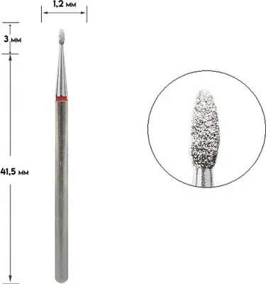 Immagine prodotto di STALEKS Fresa a diamante per olive 1,2*3mm, rosso