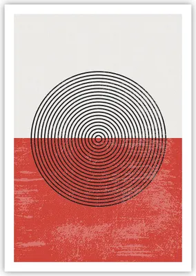 Produktbild von Poster - Poster ohne Rahmen - Abstraktion Weiß-Rot Kreise - 70x100 cm - Wand Bild - Wanddeko - Wandbilder - Kunstposter - Wandposter - Bilder - Kunstdruck - Wanddekoration - P2XPA70x100-4370