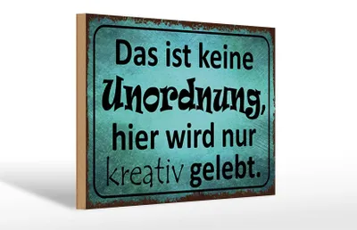 Produktbild von Holzschild Spruch 30x20cm das ist keine Unordnung hier