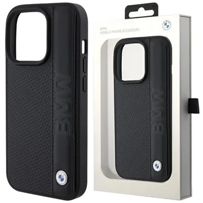 Produktbild von Etui Bmw Leder Strukturiert & Streifen Na Iphone 15 Pro - Czarne