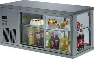 Obrázok produktu pre Pultová chladiaca vitrína KBS 1440x510x540 mm so sklenenými posuvnými dverami, pripravená na zapojenie do siete 230V