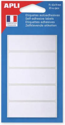 Produktbild von APLI Vielzweck Etiketten 19 x 62 mm weiß 35 Etiketten