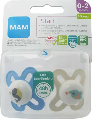 Produktbild von Mam Start Silikon Schnuller 0-2m Blau 2 Stück