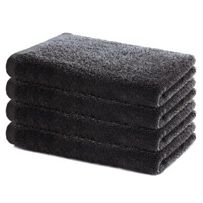 Produktbild von Lavea® Sydney 4er Handtücher Set, Handtuch Baumwolle, Frottee Fitness-Handtuch, 100% Baumwolle, 60 °C waschbar, 4 Stück, 40 x 70 cm, Anthrazit