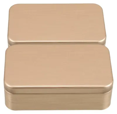 2er-Set Aufbewahrungsboxen aus Metall, gold, 10,9x6,4x3,5 cm
