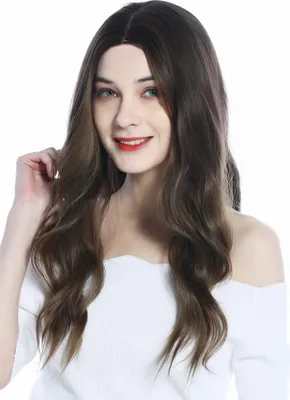 Produktbild von WIG ME UP Perücke lang gewellt Ombre Braun Dunkelblond Mittelscheitel LC179-1-8AR6A