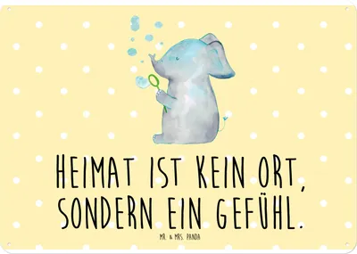Produktbild von Mr. & Mrs. Panda tafel Elefant Seifenblasen DIN A4 - Gelb Pastell - Geschenk, Magnetschild, Blechschild, Liebesspruch, Liebe, Lustige Sprüche, Elefanten, Wandbild, Schild