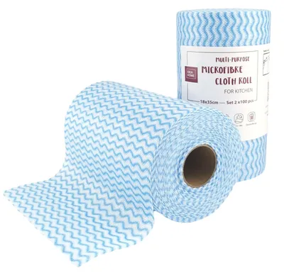 Produktbild von Küchenrolle Haushaltstücher Putztücher - 2 Rollen - 200 Tücher - 18 x 35 cm - Blau