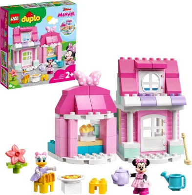 Produktbild von LEGO 10942 DUPLO Disney Minnies Haus mit Café, Minnie Mouse Spielzeug zum Bauen ab 2 Jahren, Kinderspielzeug mit Puppenhaus