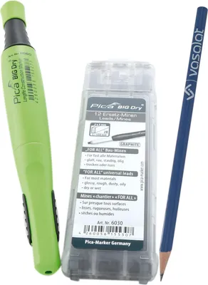 Produktbild von Pica Big Dry - Pica-Set -Zimmermannsbleistift mit 12 Ersatzminen graphit 2B