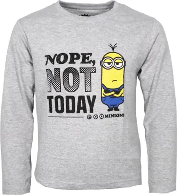 Produktbild von Die Minions Kinder Jungen langarm Shirt Langarmshirt – Grau / 104