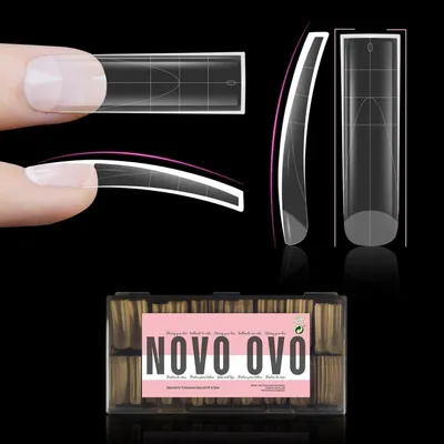 Image de Conseils d'ongles artificiels XXL, légèrement incurvés, de forme carrée, 240 pièces, extra épais, en gel souple