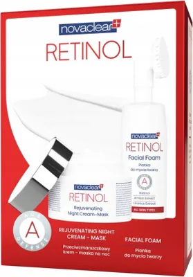 Zdjęcie produktu dla Novaclear Retinol Zestaw Przeciwzmarszczkowy Krem-maska na noc 50 ml + Pianka do mycia twarzy 100 ml