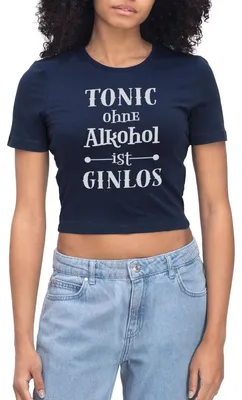 Produktbild von Spreadshirt Tonic Ohne Alkohol Ist Ginlos Crop Top, S, Light Navy