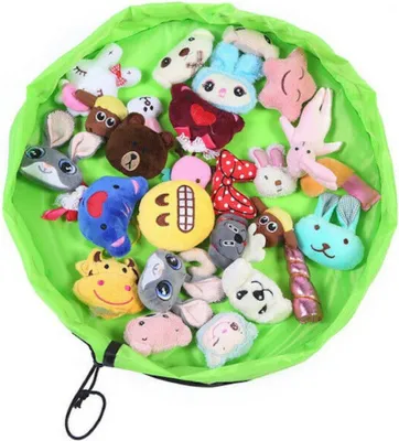 Produktbild von XXL Spielzeug Aufbewahrungstasche Spielzeugsack Aufräumsack Aufbewahrung Beutel Grün
