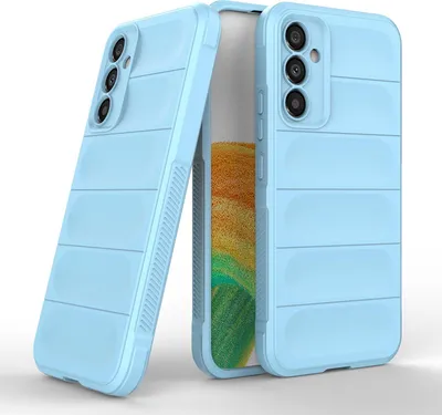 Produktbild von Handy Hülle für Samsung Galaxy A34 5G Grip Case Cover Schutzhülle Softgrip Farbe: Hellblau