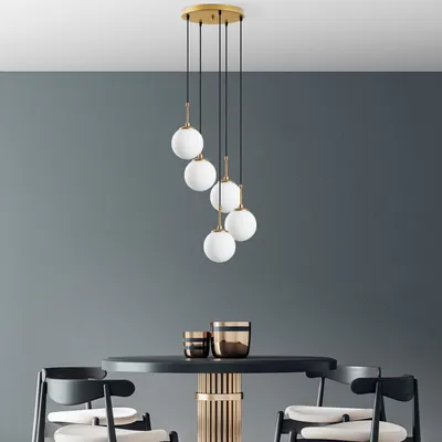 Produktbild von Opviq, Orbýtal - 15-14017, Kronleuchter, Gold, METALLKÖRPER, 40 x 40 x 115 cm