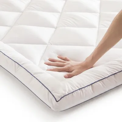Image de CASABEL Surmatelas Douceur 140 x 190 cm en Microfibre Respirante avec Liseré Bleu