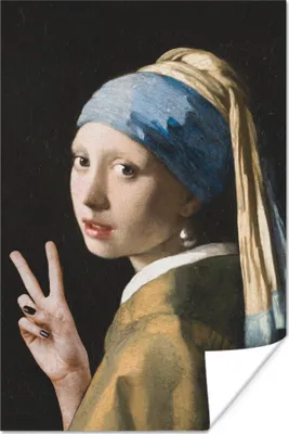 Produktbild von MuchoWow® Poster Das Mädchen mit dem Perlenohrring - Johannes Vermeer - Frieden 80x120 cm - Papierdruck