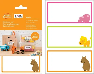 Zdjęcie produktu dla Avery 62036, Biały, Prostokąt, Papier, 3 szt., 4 ark., 97 mm