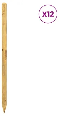 Zdjęcie produktu dla vidaXL Słupki do ogrodzenia, 12 sztuk, zielone, 150 cm, solidne drewno sosnowe